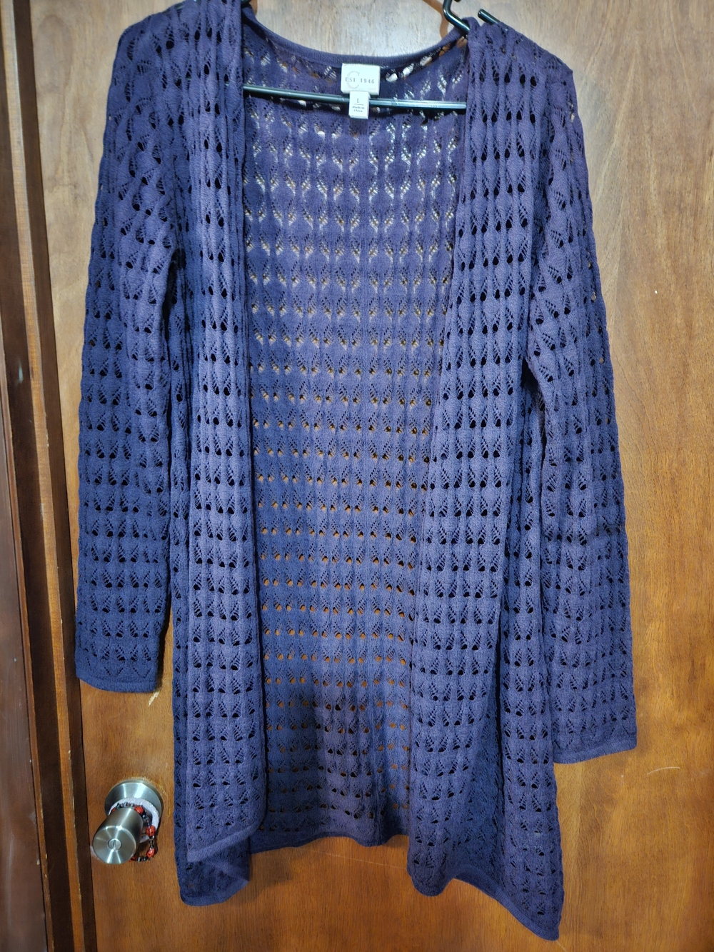 Open-Weave Navy Cardigan
